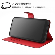 AQUOS wish2 耐衝撃 手帳型 ブック スタンド シンプル マグネット レザー ケース カバー ジャケット ICカード収納 指紋認証 公式ライセンス_画像6