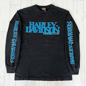 ビンテージ ハーレーダビッドソン HarleyDavidson ロンT 袖ロゴ ヴィンテージ 長袖 Tシャツ VINTAGE 90s 80s USA 古着屋 古着 バイク 