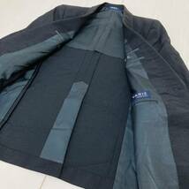 a03308 VARIE バリー メンズ スーツ セットアップ ジャケット シングル 肩パット 日本製 黒 毛100％ 上質 オフィススタイリッシュルック_画像6