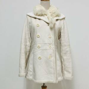 a03347 COMME CA DU MODE Comme Ca Du Mode coat outer fur fur fox rabbit 11 white old clothes romance tik winter ko-te