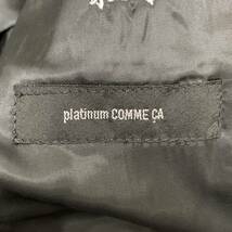 a03352 美品 Platinum COMME CA プラチナ コムサ メンズ コート アウター シンプル 黒 シック 裏地 センターベント 上品 モノトーンモード_画像10