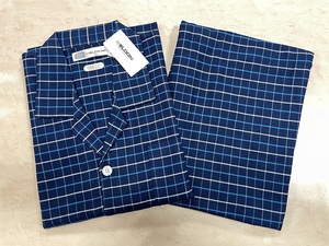 WELDON メンズパジャマ M寸 綿１００％ 秋冬用パジャマ紺チェック（厚み中）