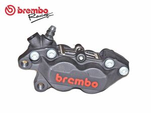 【送料込・フロント左用】Brembo(ブレンボ) Axial P4-30/34　4ポットキャリパー 40mm ブラック色 赤ロゴ オリジナル箱あり