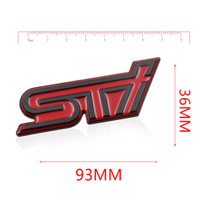 【送料込・在庫有】STI 3Dエンブレム　レッド×ブラック　金属製　スバル　SUBARU