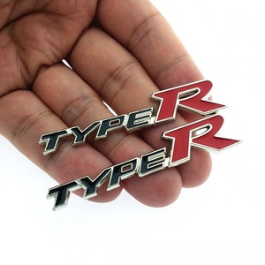 【送料込】TYPE R 3Dエンブレム 2枚組 ミニサイズ 縦1.3cm×横6.6cm 金属製 HONDA 無限