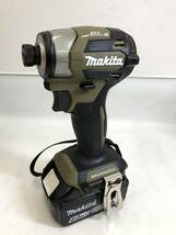 SH231101-01T/ 1円スタート 未使用 makita マキタ 充電式インパクトドライバ 18V 6.0Ah TD173DXO オリーブ_画像4