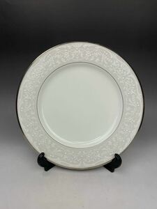 KS) Noritake ノリタケ 皿 プレート 飾皿 SILVER PALACE 洋食器 アンティーク 直径約27.5cm 大サイズ 白 ホワイト 置物 インテリア 珍しい