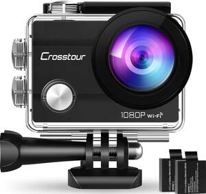 CT7000】Crosstour アクションカメラ Wi-Fi搭載 1080P フルHD 高画質 1400万画素 30M防水 水中カメラ ループ録画 170度広角レンズ