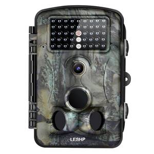 LESHP 防犯カメラ トレイルカメラ 屋外カメラ 人感センサー 動き検知カメラ 1200万画素不可視赤外線ライト 120°検知範囲 IP66防水 電池