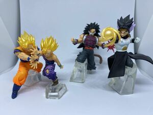 ガシャポン ドラゴンボール超 vs ドラゴンボール11 開封組立済 悟空 悟飯 カンバー べジークス:ゼノ ガチャ 親子かめはめ波