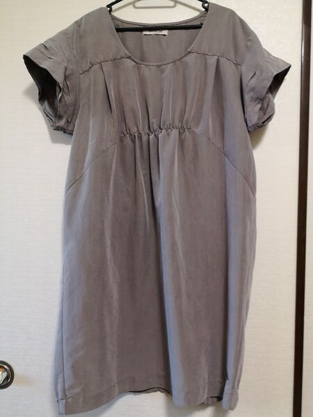 【美品】ゆったり 丸みチュニックワンピース Mサイズ グレー