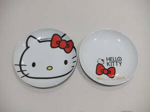 非売品! ハローキティ ローソン LAWSON 皿 2種2枚 ★ キティ サンリオ お皿 Hellow Kitty キティちゃん 2014 40th Anniversary