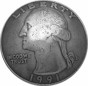 コンチョ 25セント 白銅貨 ワシントン UR-12A ループ式 1個