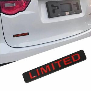 ★Limited Editionリミテッド◆１枚３Dエンブレム/黒×赤ステッカー大/ メタル 旧車トヨタ 日産 スズキ ダイハツ 三菱 ホンダＶＷ