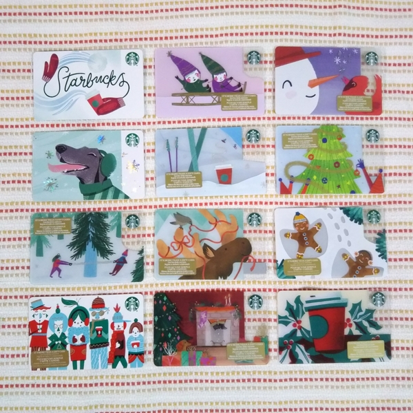 【STARBUCKS スターバックスカード】 海外版(北米)2018年/クリスマス12枚セット☆新品 未使用 未登録☆コレクターズアイテム