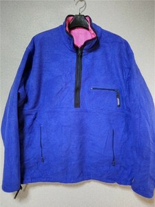 ヴィンテージ　USA製　90年 パタゴニア グリセード プルオーバー リバーシブル　L アウトドア ブルー　ピンク