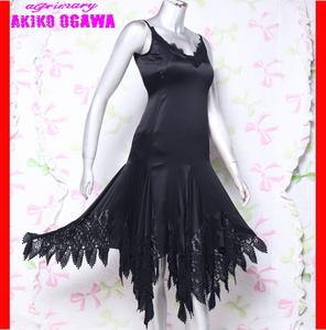 カラードレス　AKIKO OGAWA　キャミドレス　光沢　発表会　舞台衣装　日本製
