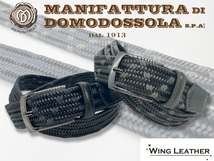 新品 MANIFATTURA DI DOMODOSSOLA マニファトゥーラ ディ ドモドッソラ レザーメッシュ ベルト 30mm 黒色 ブラック GTC032-BLACK_画像4