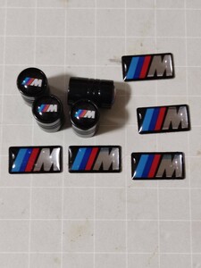 黒丸 BMW ///M performanceホイール エアバルブキャップ　ミニエンブレム E36 E46 E90 E91 E92 E93 F30 F31 F34 E60 F07 F10 F11