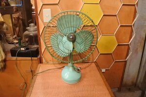 ビンテージ 昭和レトロ 三菱 MITSUBISHI A.C. ELECTRIC FAN 水色 ブルー 扇風機 3枚羽根 30cm 100v 動作確認済み