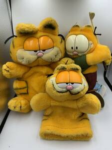 Ｂ880　稀少・レア　DAKIN GARFIELD/ガーフィールド　ぬいぐるみ3点　ハンドパペット　手踊り人形　ゴルフ　昭和レトロ　ビンテージ