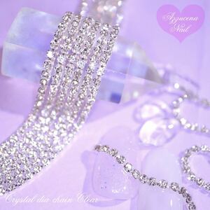  high quality Crystal dia chain Clear ss6 100cm Korea Nailparts * one ho n nails *