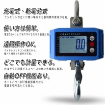 デジタルクレーンスケール 吊秤 0.5t 0.5トン 500kg [充電式 スケール 秤 吊秤 デジタル吊りはかり 計量 計測 吊り下げ 大型］リモコン付_画像4