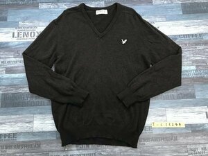 LYLE&SCOTT ライル&スコット メンズ ワッペン付き Vネック ニットセーター 42 茶