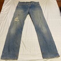 k35 Levi's 501ダメージジーンズ サイズW34L32表記 米国製_画像1