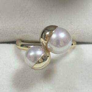 淡水パールリング　指輪　天然色　本真珠