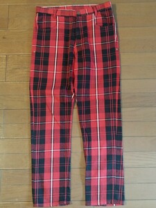 mercibeaucoup, mercibeacoup pants check red black bottoms made in Japan 