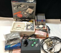 23B274 送料無料 NEC PC Engine まとめ売り 本体 1点 TURBO PAD AVブースタ 他 ゲームソフト 12点 カトちゃんケンちゃん 等 ジャンク_画像1