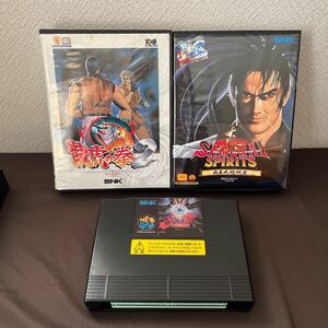 SNK ネオジオ ROM3本セット サムライスピリッツ 天草降臨 +覇王丸地獄変 +龍虎の拳2 ジャンク品NEOGEO SAMURAI SPIRITS レトロゲーム