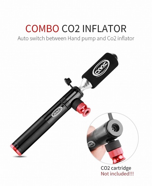 【g017】2WAY携帯ポンプ CO2ボンベ ハンドポンプ コンパクト 軽量 一台二役 自転車 空気入れ 新品