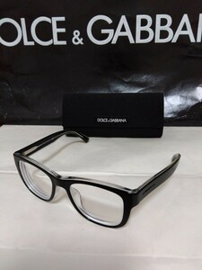 DOLCE&GABBANA ドルチェ&ガッバーナ スケルトンデザイン 眼鏡 専用ケース付 