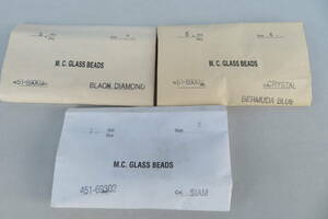 55☆未使用　ガラスビーズ BEADS　チェコビーズ　3色　シャム/ブラックダイアモンド/クリスタル