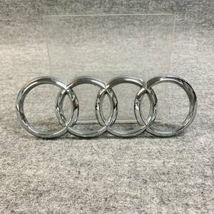 5pK1571E◆Audi アウディ エンブレム シルバー 約W190×H67 純正 正規品 自動車 パーツ 部品