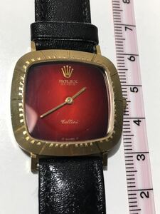 【稼働品】 ロレックス ROLEX チェリーニ 4084 メンズ 腕時計 レッドグラデーション 文字盤 手巻き 【AW305】