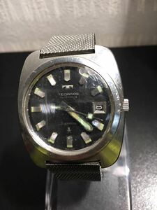 【稼働品】 TECHNOS テクノス Super cron メンズ 自動巻き 腕時計 【A352】