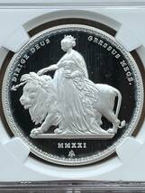 【準最高鑑定】2021 イギリス領 セントヘレナ 'ウナとライオン' 銀貨 NGC PF69 ULTRA CAMEO 1ポンド アンティークコイン_画像1