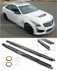 キャデラック/Cadillac CTS-V '15～'19 社外 ABS/カーボン サイドスカート/ステップ ディフューザー エクステンション エアロパーツ 未使用