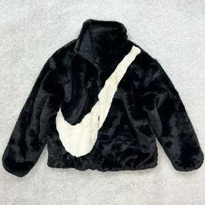 2XLサイズ 定価19,250円 新品未使用 NIKE フェイクファー ジャケット ビック スウッシュ SWOOSH 防寒 アウター ボア 保温 国内正規品