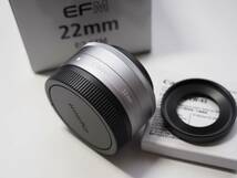 ■Canon キヤノン EF-M22mm F2 STM 元箱・取説・純正レンズフード付き 美品_画像3