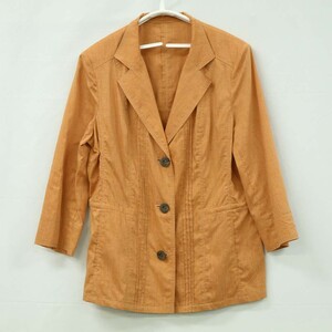 JANE MORE ジェーンモア テーラードジャケット 麻混 薄手 オレンジ系 サイズ：13