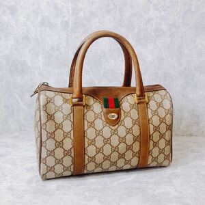 1円 超美品 オールドグッチ GUCCI GG シェリーライン ミニボストン ハンドバッグ ヴィンテージ