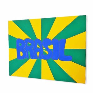 Art hand Auction Arte en lienzo con el logo de BRASIL., listo para colgar sin marco, tamaño A3, Obra de arte, Cuadro, otros
