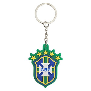 サッカーブラジル代表 CBF エンブレム 両面ラバーキーホルダー