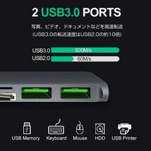 USB Type C MacBook Pro Air ハブ 7in1 4K HDMI Thunderbolt3 40Gbps PD充電 USB3.0 ３ヶ月保証 送料無料「USBC2-7HUB.C」_画像6