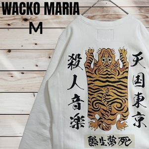 [ super rare design ]WACKO MARIA Wacko Maria M heaven country Tokyo . person music . raw dream . sweat M white white . Tiger crew neck long sleeve 