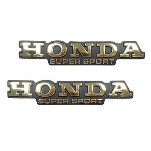 送料185円！HONDA(ホンダ) CB750F/F2 SS HONDA SUPER SPORTS ガソリンタンクエンブレム左右セット ゴールド&ブラック913218MS